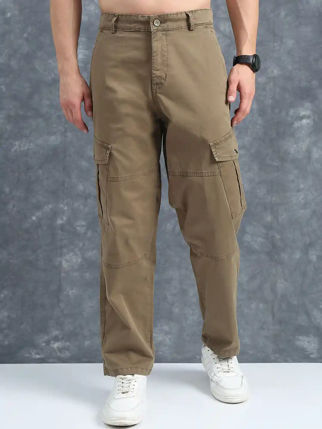 Buy The Roadster Lifestyle Co Relaxed Fit Cotton Cargo Trousers