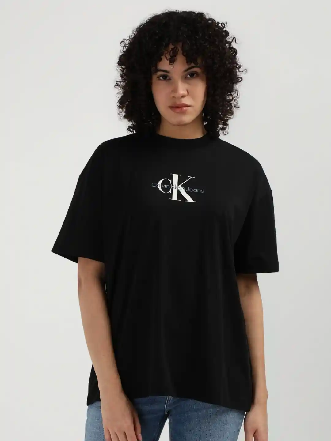 Buy Calvin Klein Jeans Women Printed Round Neck Cotton Oversized T