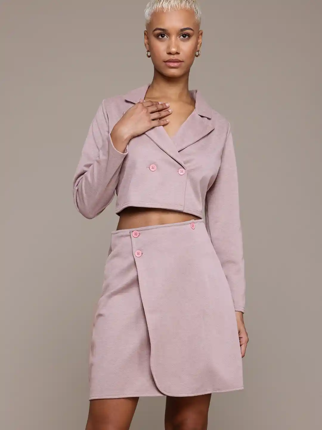 Buy Roadster Cropped Blazer With Skirt Co-Ords Co-Ords for Women