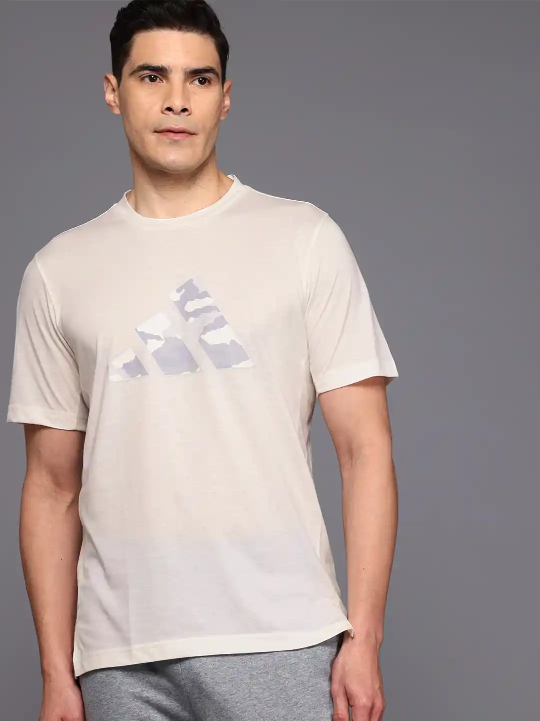 ADIDAS Train Essentials Camo Logo Print T-shirt