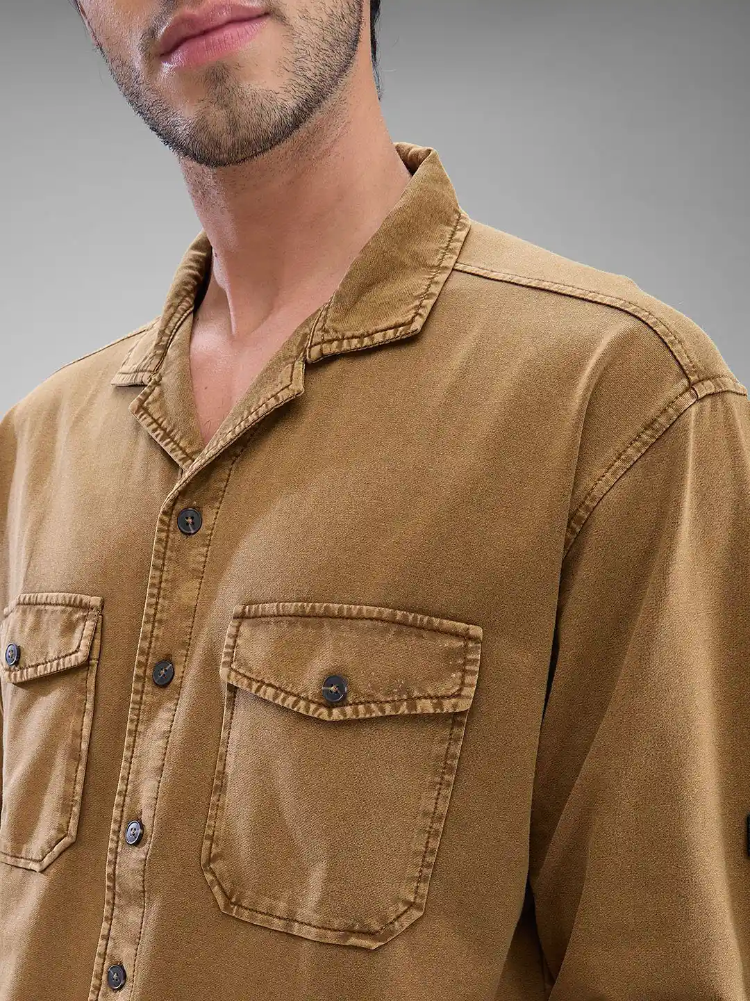 SPYKAR Men Opaque Solid Cuban Collar Casual Shirt