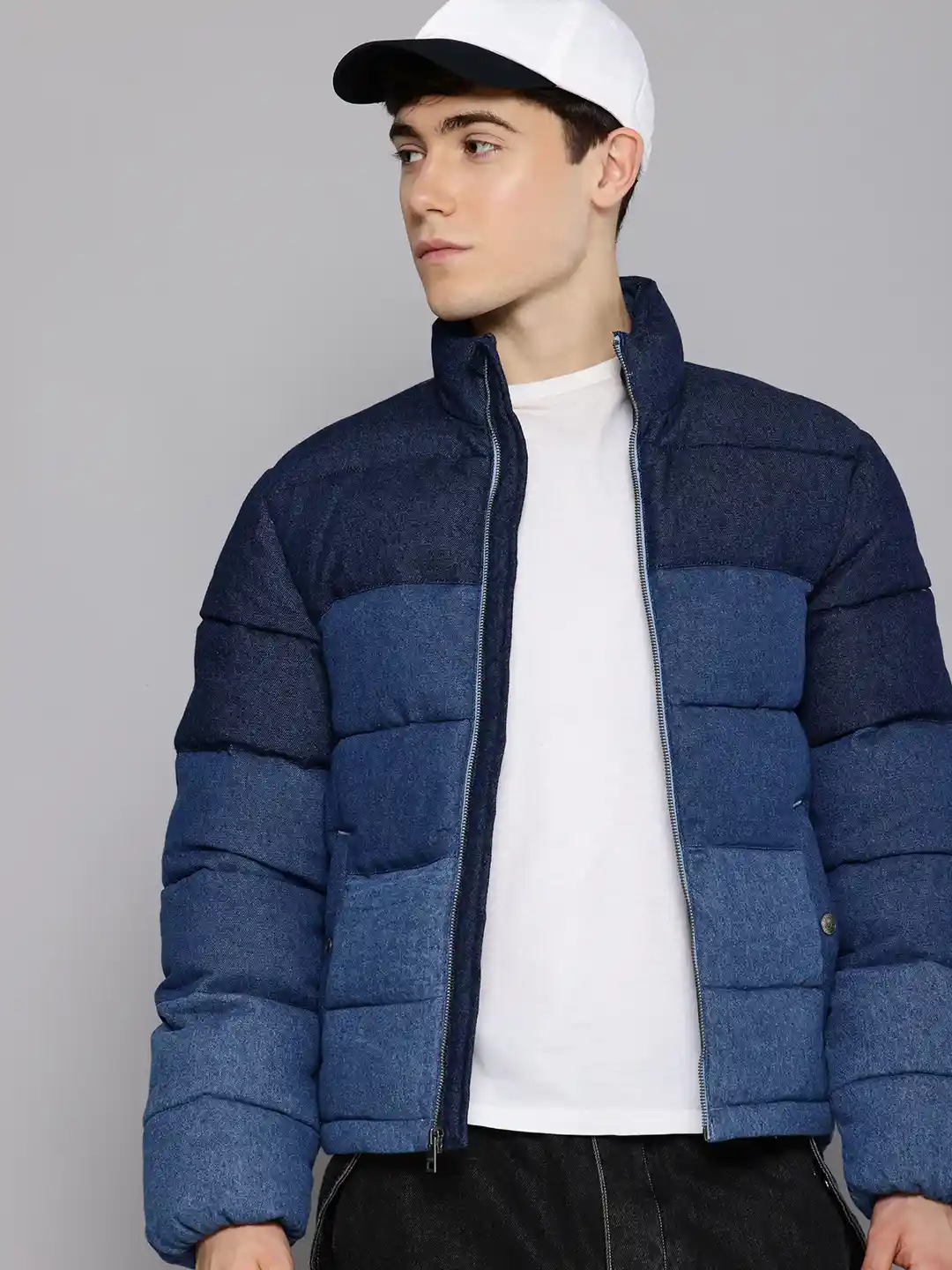Buy Levis Pure Cotton Mock Collar Denim Puffer Jacket Jackets