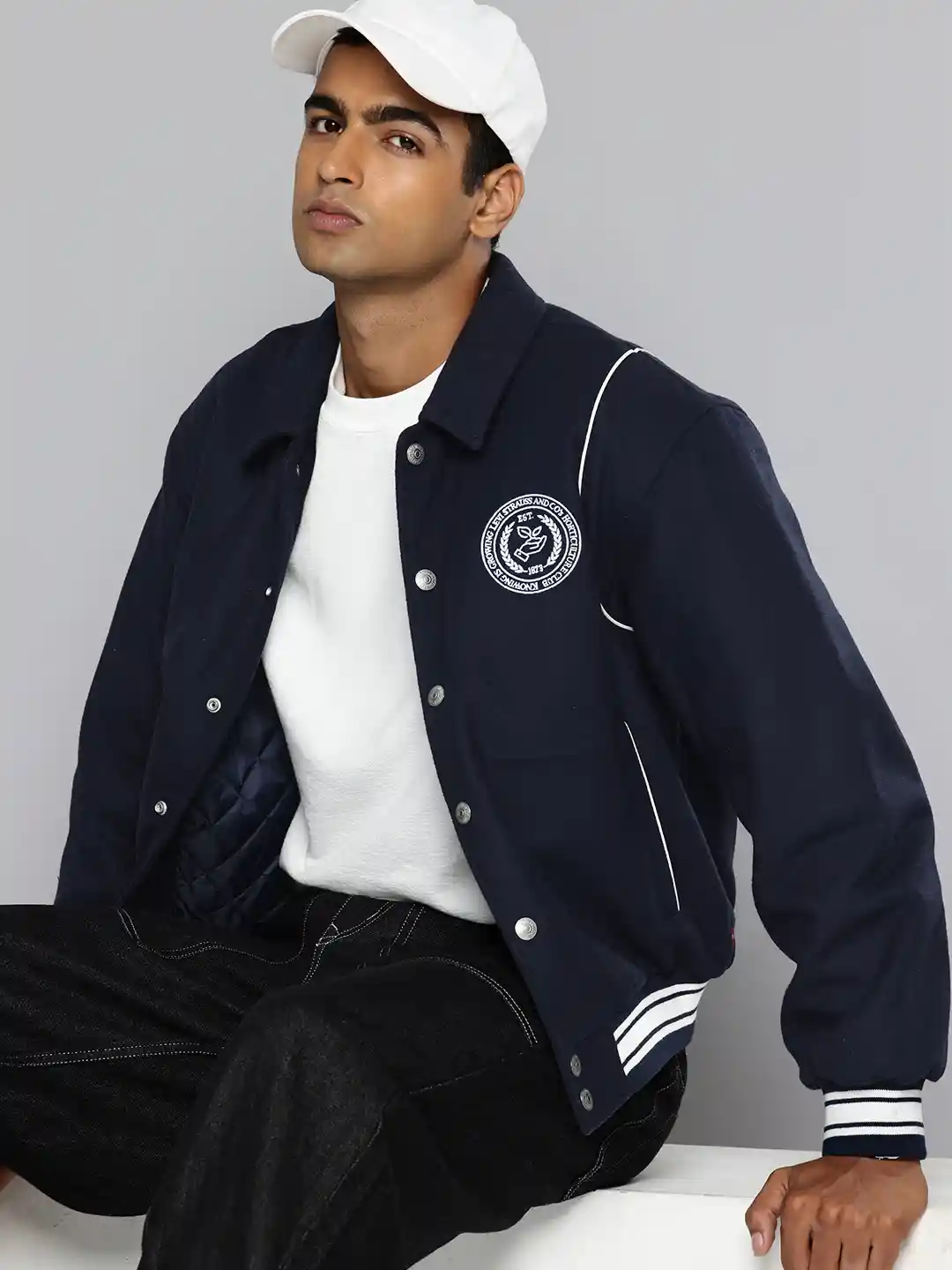 Buy Levis Spread Collar Striped Varsity Jacket Jackets for Men