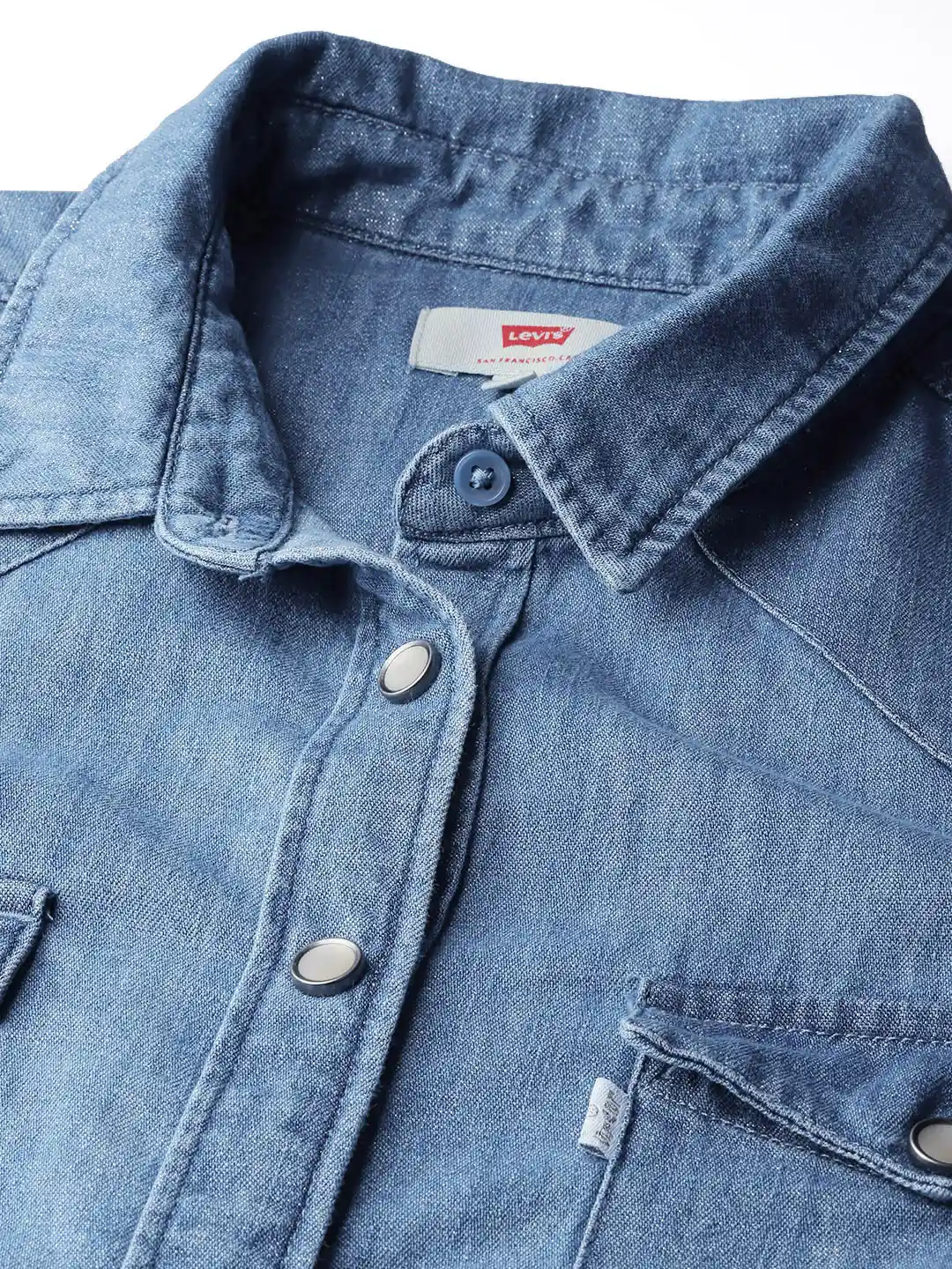 Buy Levis Opaque Spread Collar Denim Casual Shirt - Shirts