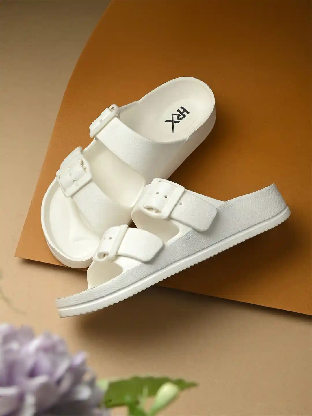 HRX by Hrithik Roshan Women Off White Rubber Sliders