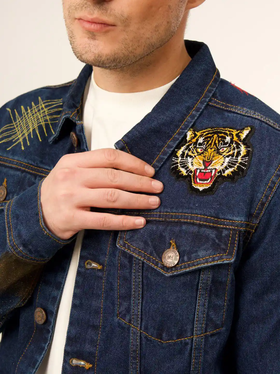 Buy VALKYRE Unisex Cotton Graphic Printed Denim Jacket Jackets