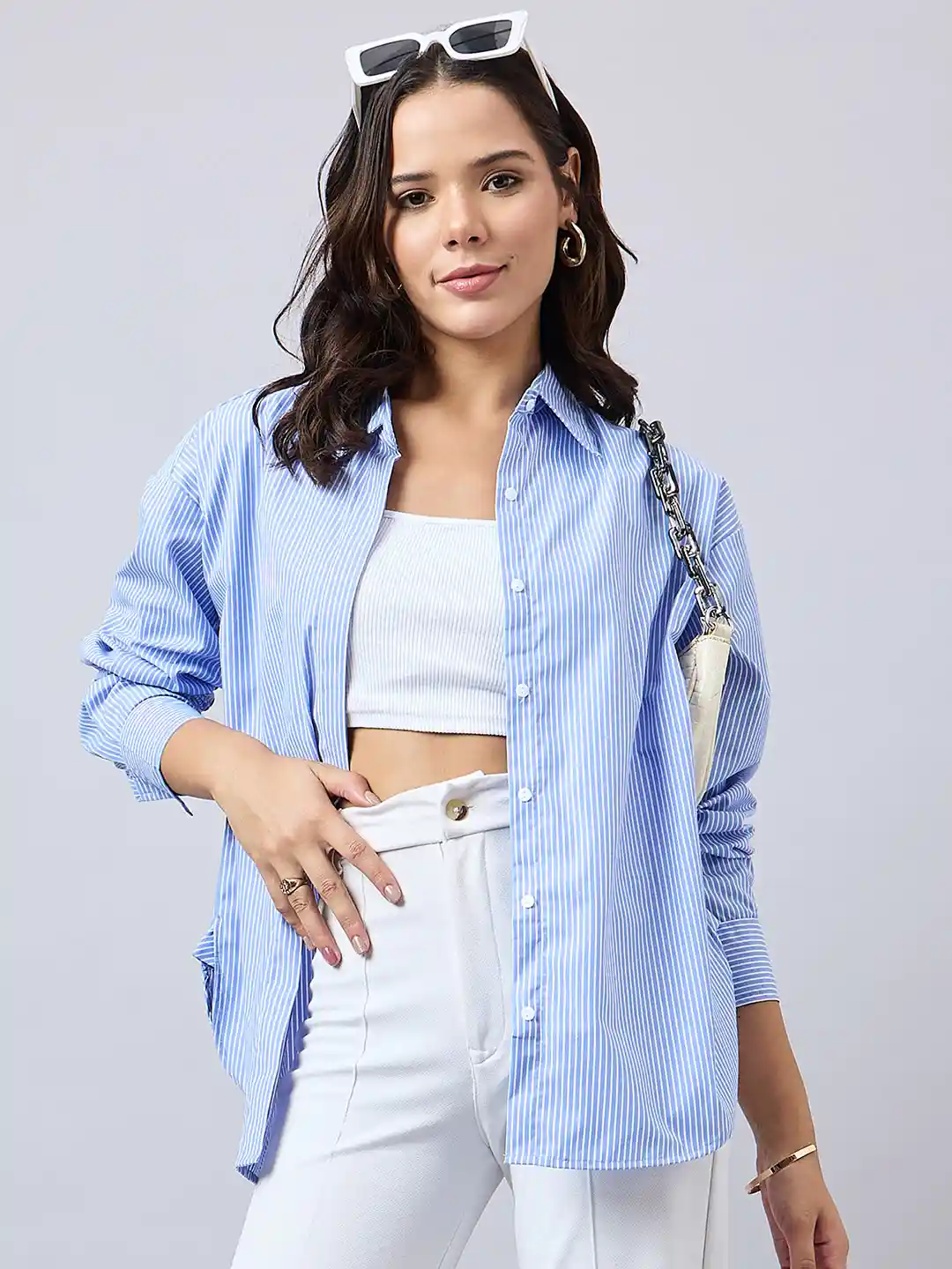 Style Quotient Women Stripe Oversized Shirt