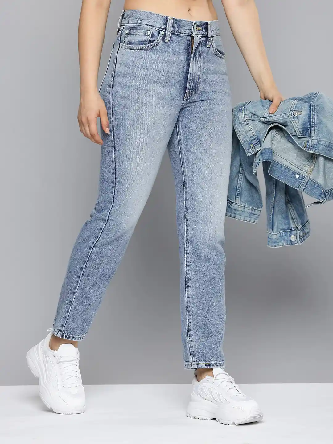 Buy Levis Women Straight Fit Pure Cotton Heavy Fade Jeans Jeans