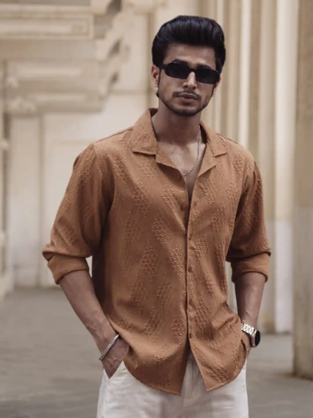 Typology／D41／T31 Buy Powerlook Men Textured Opaque Regular Shirt - Shirts for Men