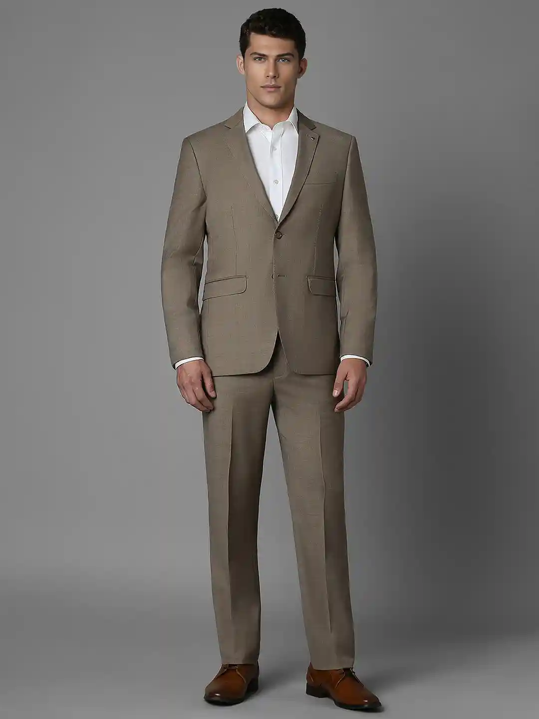 Buy Louis Philippe Men Checked Slim-Fit Single-Breasted Two-Piece