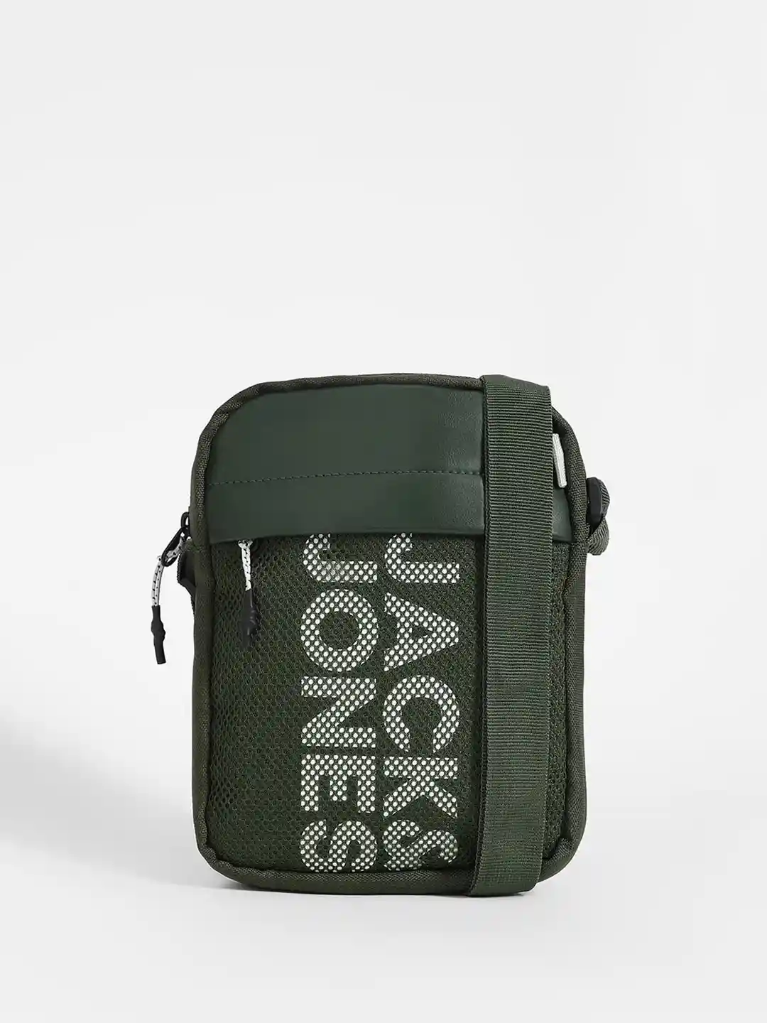 Buy Jack Jones Men Brand Logo Printed Structured Sling Bag with