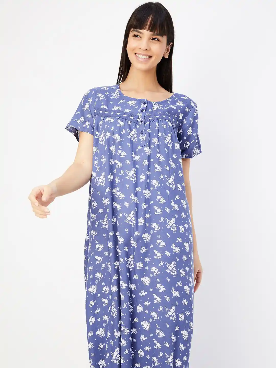 Buy Max Women Floral Printed Nightgown Nightdress for Women