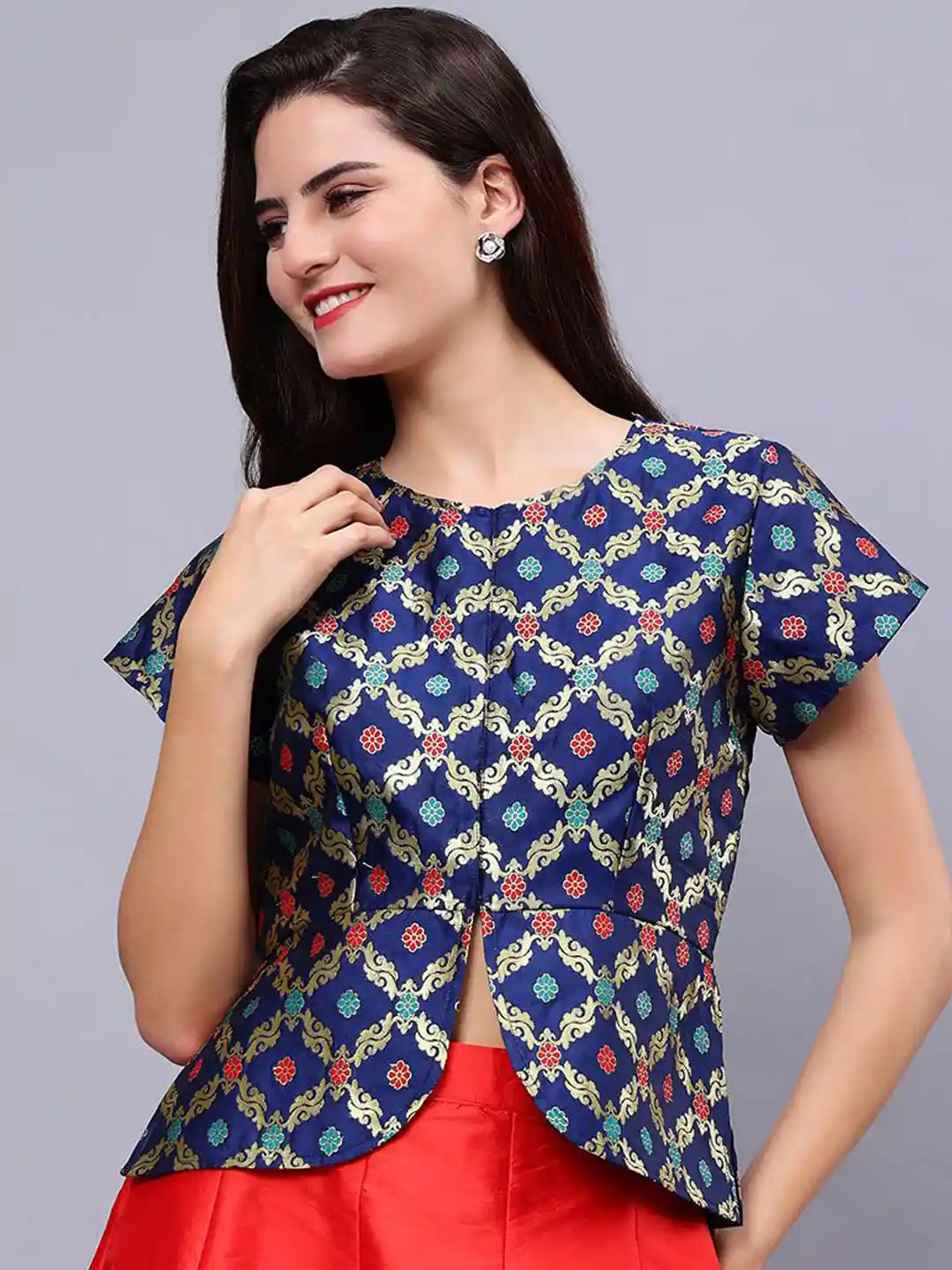 Ameri UND BOTANICAL JACQUARD BLOUSE 【公式通販】