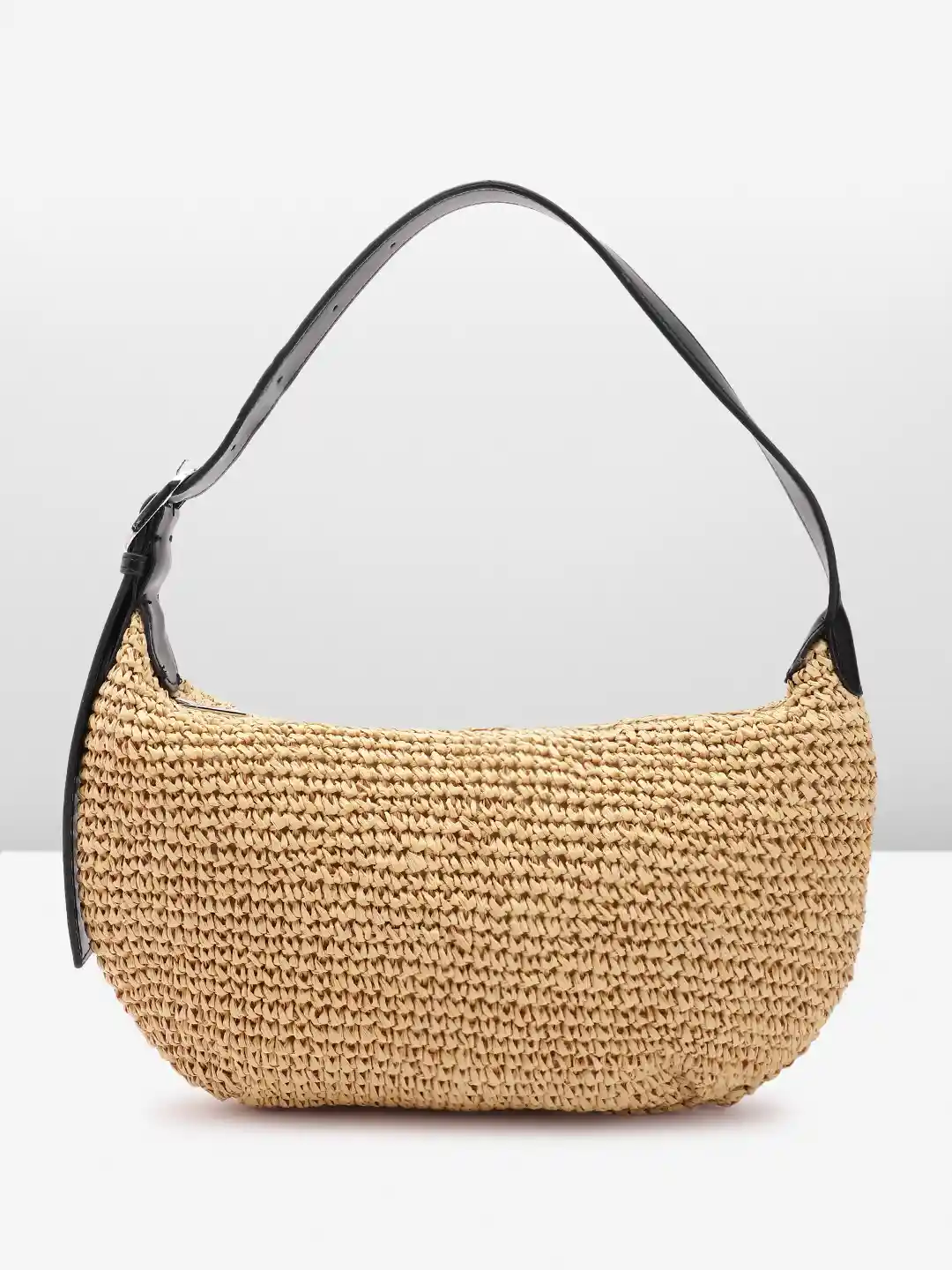 Buy MANGO Textured Natural FIbre Structured Shoulder Bag