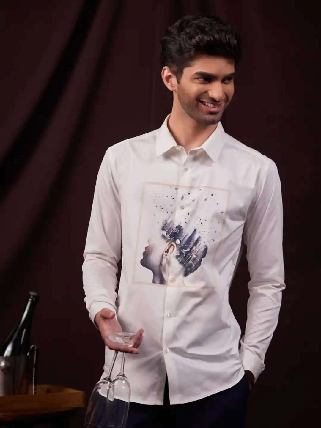 Buy KINGDOM OF WHITE Men Slim Fit Opaque Party Shirt Shirts for