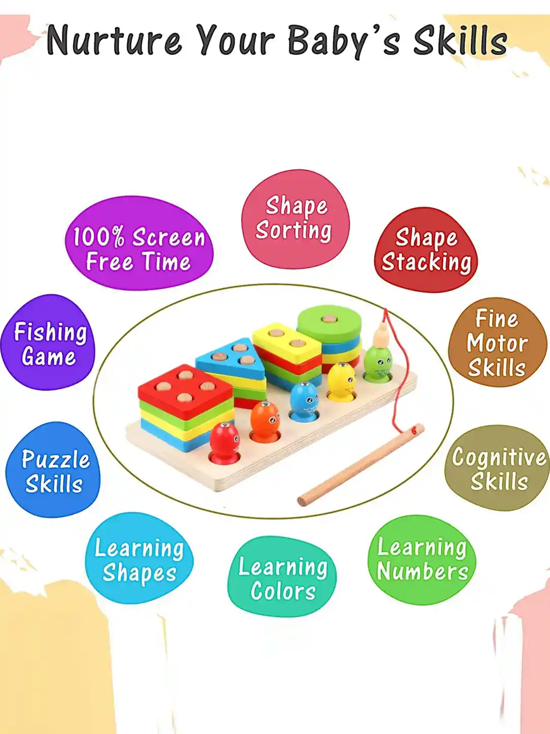 Buy Kidology Kids Wooden Shape Sorting Board Fishing Puzzle Toys