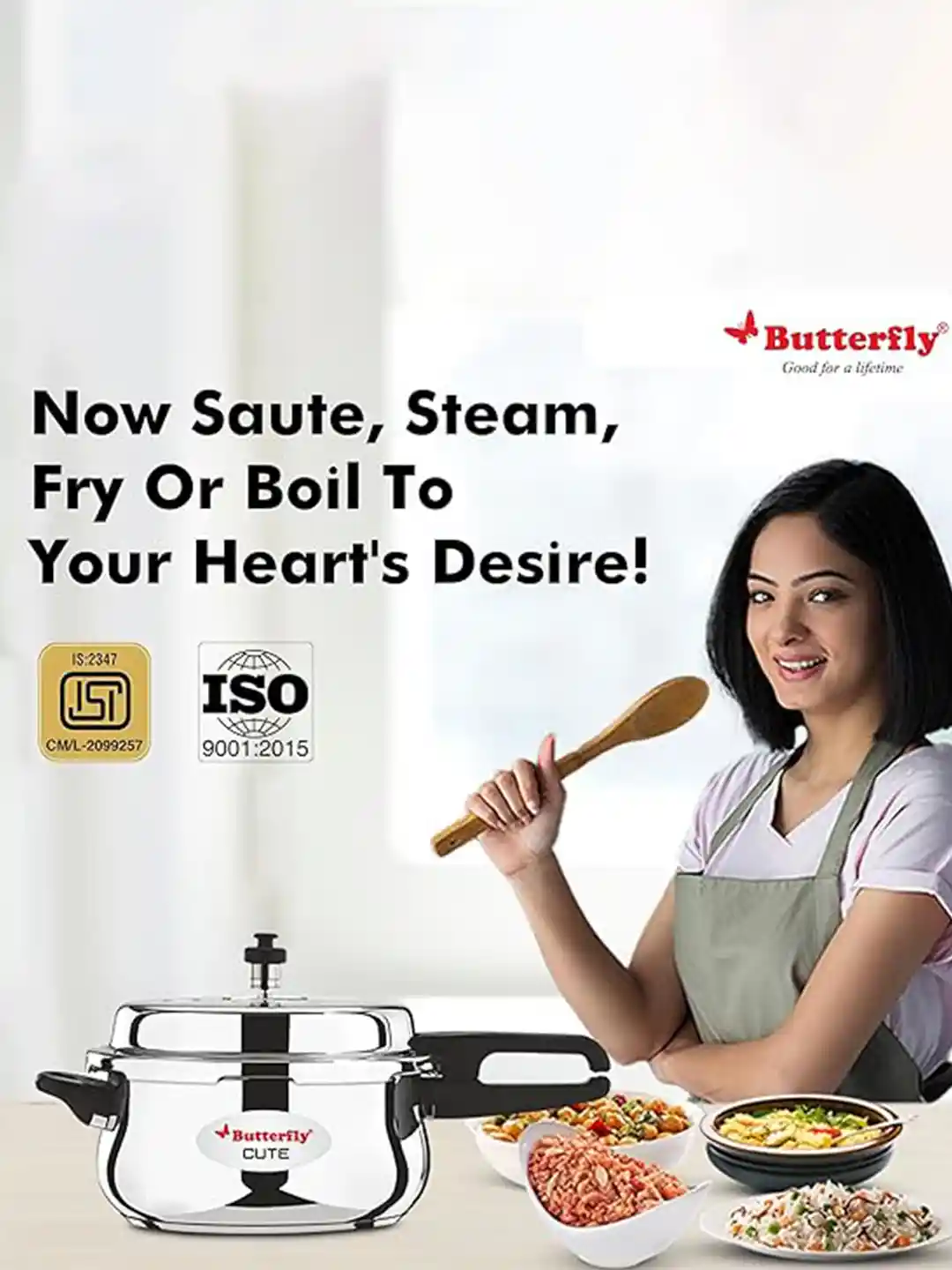 Buy butterfly Cute Silver Toned Stainless Steel Pressure Cooker
