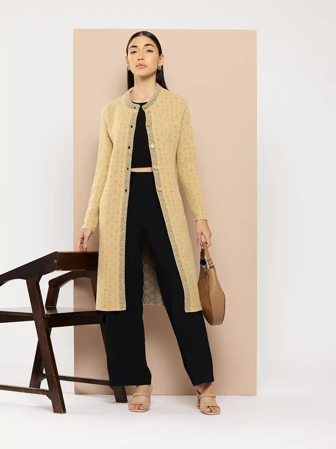 Buy Chemistry Woollen Longline Cardigan - Sweaters for Women