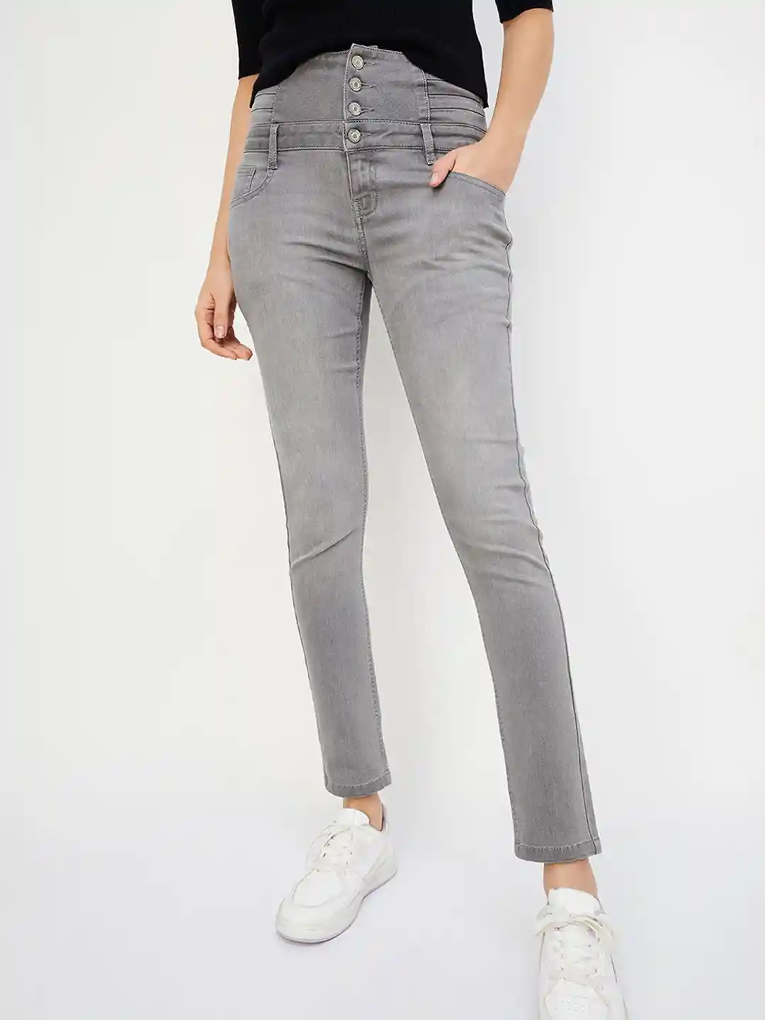 Womens Jeans Skinny Fit Grey Jeans Women Grey Skinny Fit Mid Rise