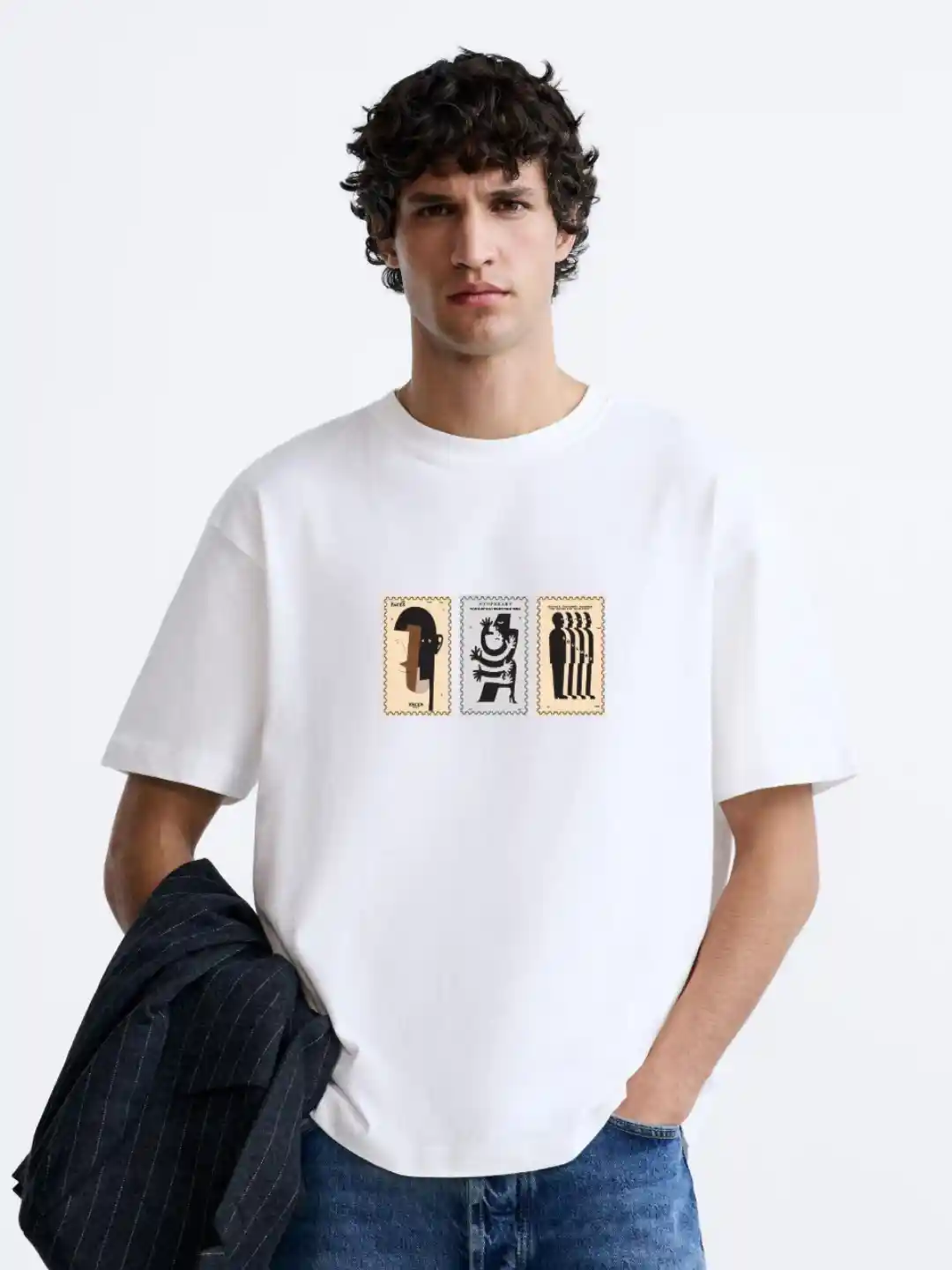 MISCHIEF MONKEY Men Graphic Printed Round Neck Cotton Oversized T-Shirt