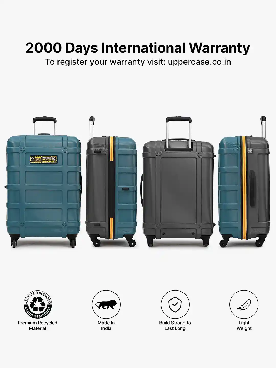 Buy uppercase Hard-Sided Large Trolley Suitcase Trolley Bag for