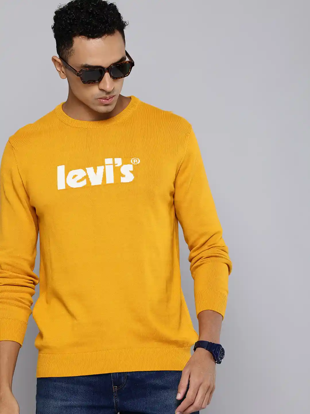 Buy Levis Pure Cotton Brand Logo Pullover Sweater Sweaters for