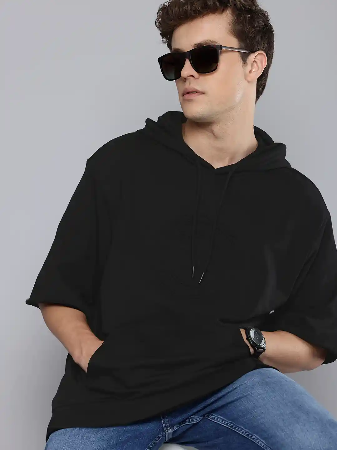 Buy Levis Pure Cotton Loose Fit Brand Logo Embossed Hooded