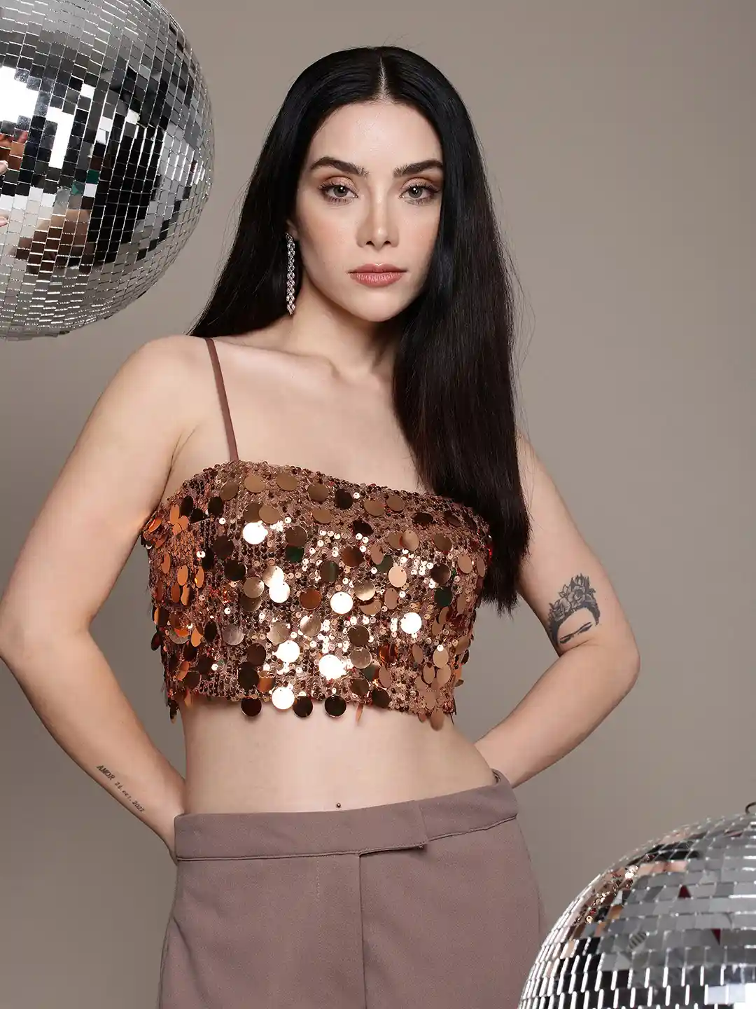 Buy bebe Embellished Crop Top Tops for Women 30187205 Myntra