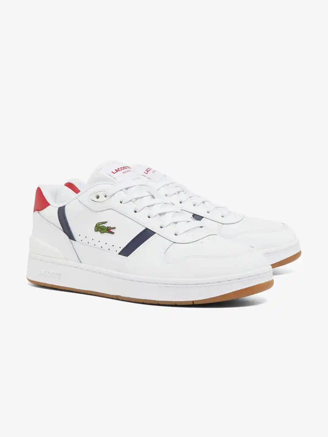 Buy Lacoste Men's T-Clip Set Leather Trainers Sneakers Casual