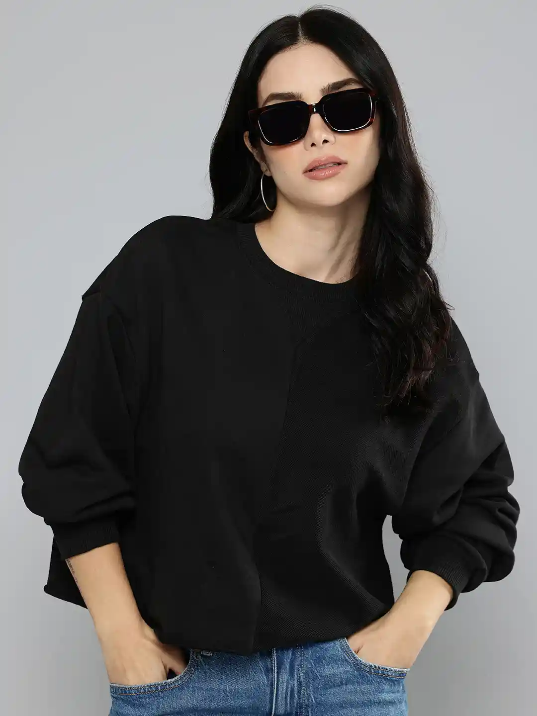 Buy Levis Solid Crew Neck Sweatshirt Sweatshirts for Women