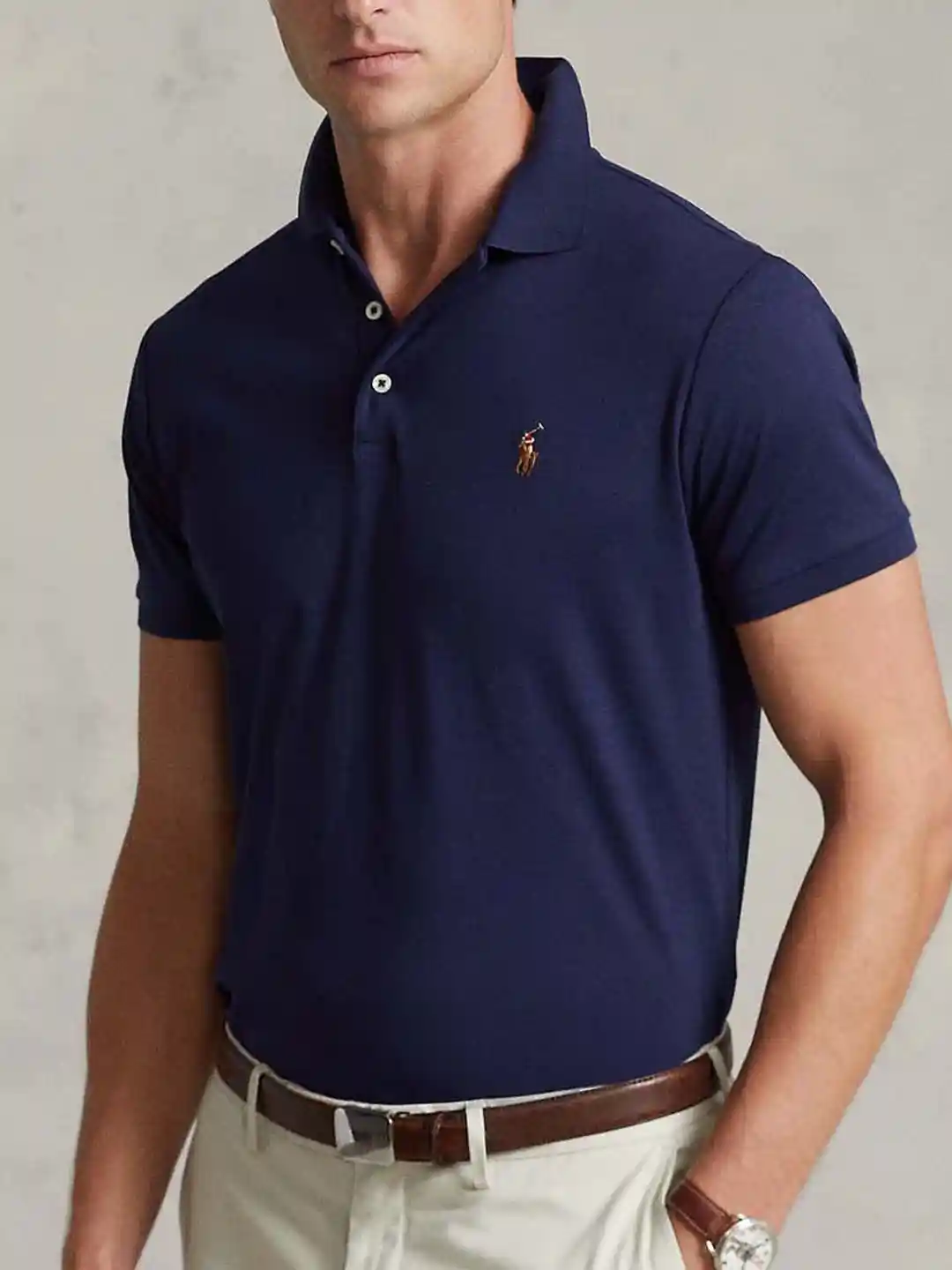 Buy Polo Ralph Lauren Men Solid Polo Collar Cotton T-Shirt