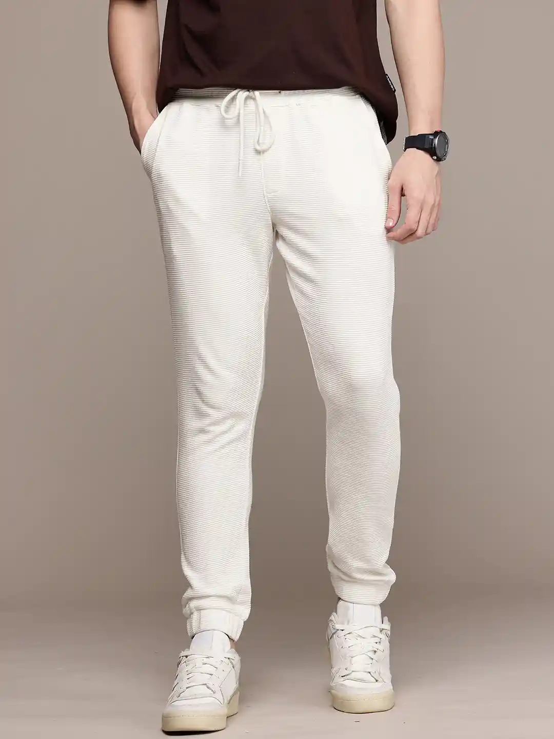 Buy WROGN Men Ribbed Joggers - Track Pants for Men 30195834 | Myntra