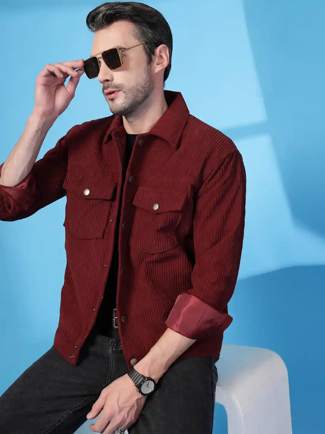 Buy CHKOKKO Men Winter Wear Corduroy Crop Jacket Jackets for Men