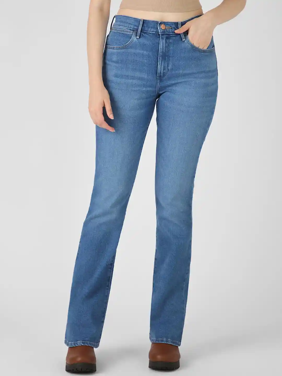 Buy Wrangler Women Bootcut High-Rise Stretchable Jeans Jeans for