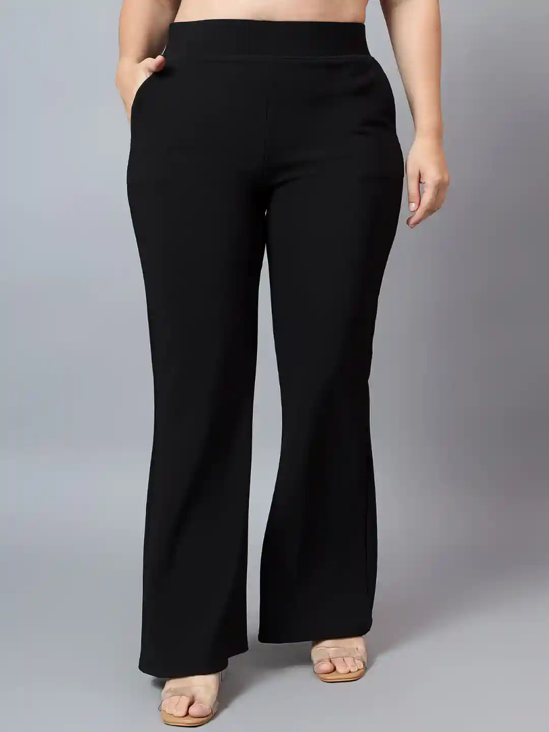 Buy BAESD Women Smart Flared High-Rise Wrinkle Free Plus size