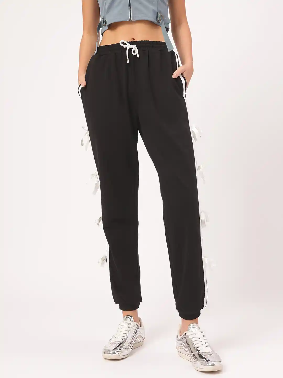 Buy DressBerry Women Bow Detail Joggers Track Pants for Women