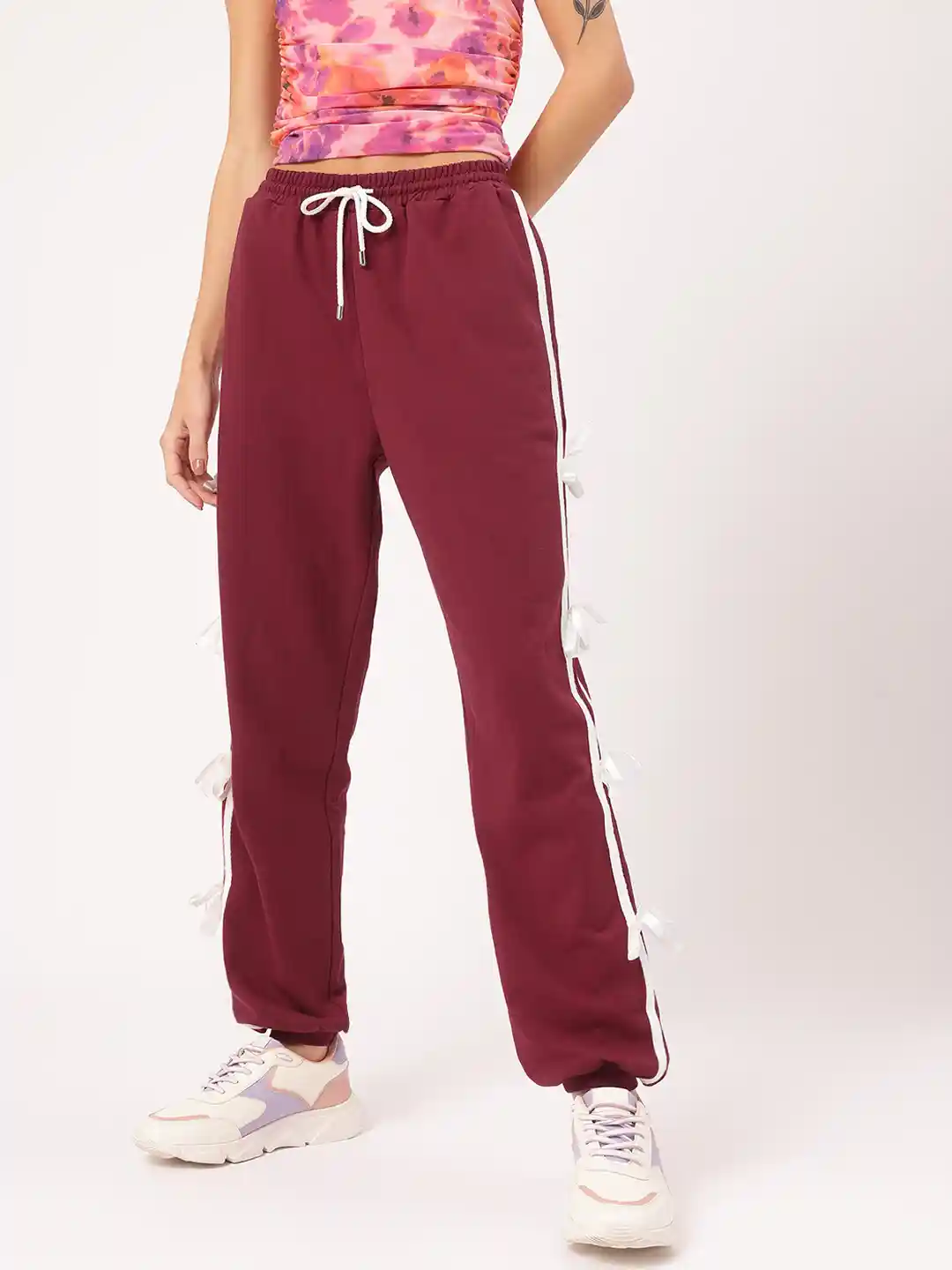 Buy DressBerry Women Bow Trims Joggers Track Pants for Women