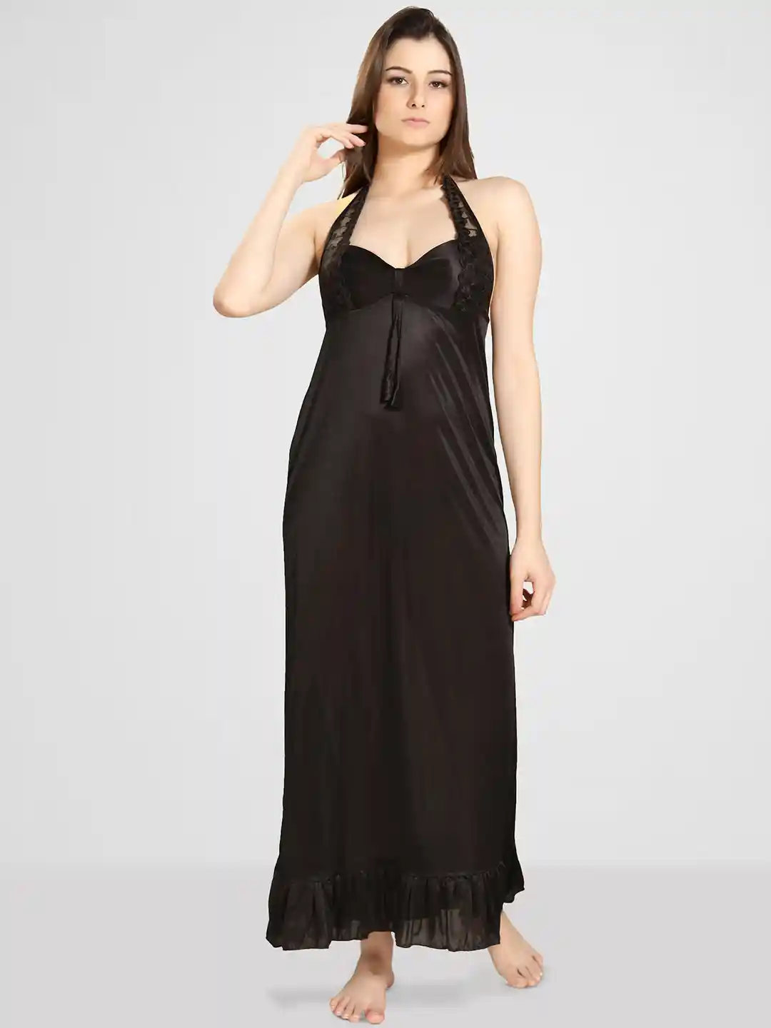 Buy Romaisa Women Satin Maxi Nightdress with Robe Nightdress for