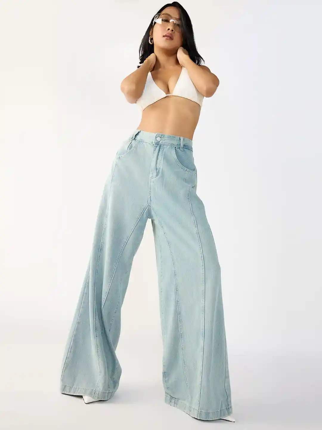 Buy FREAKINS Women High-Rise Denim Flared Korean Jeans Jeans for