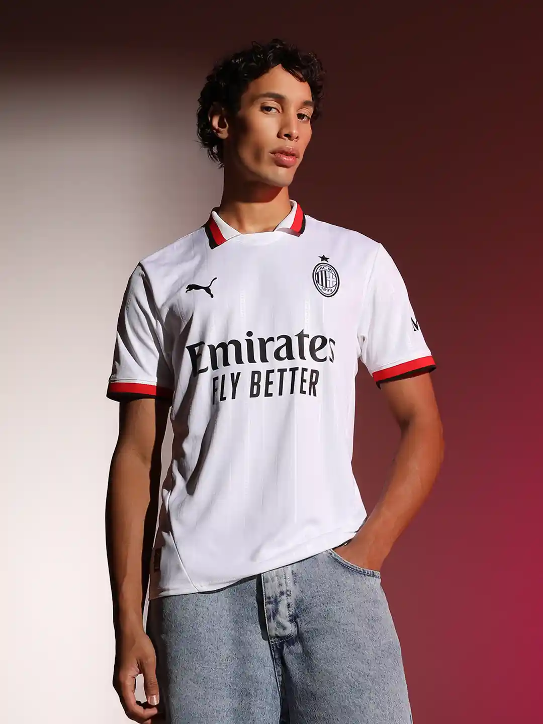 Buy Puma AC Milan 24/25 Away Typography Printed Polo Collar