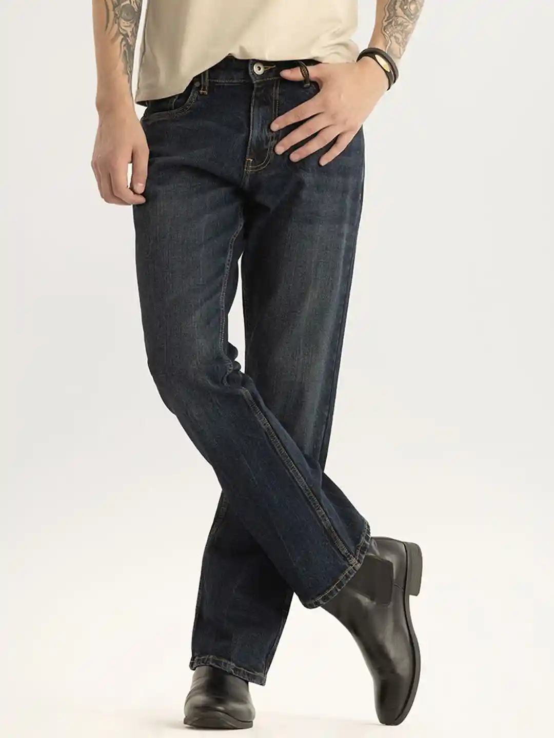 Buy Snitch Men Comfort Relaxed Fit Clean Look Light Fade