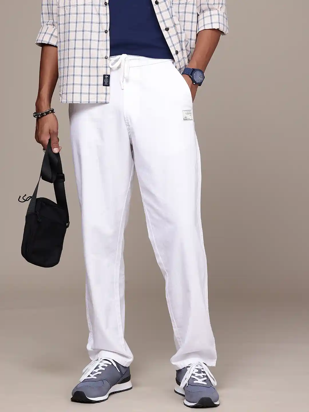 Buy Roadster Men Relaxed Cotton Linen Trousers Trousers for Men