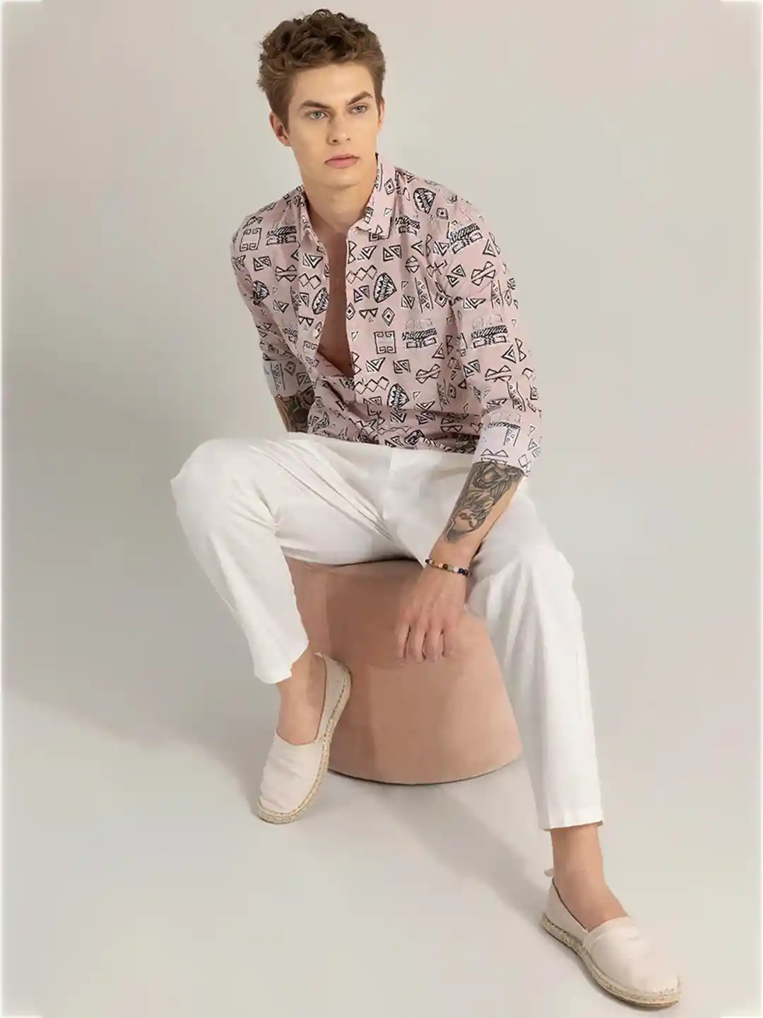 Buy Snitch Men Smart Slim Fit Opaque Printed Casual Shirt Shirts