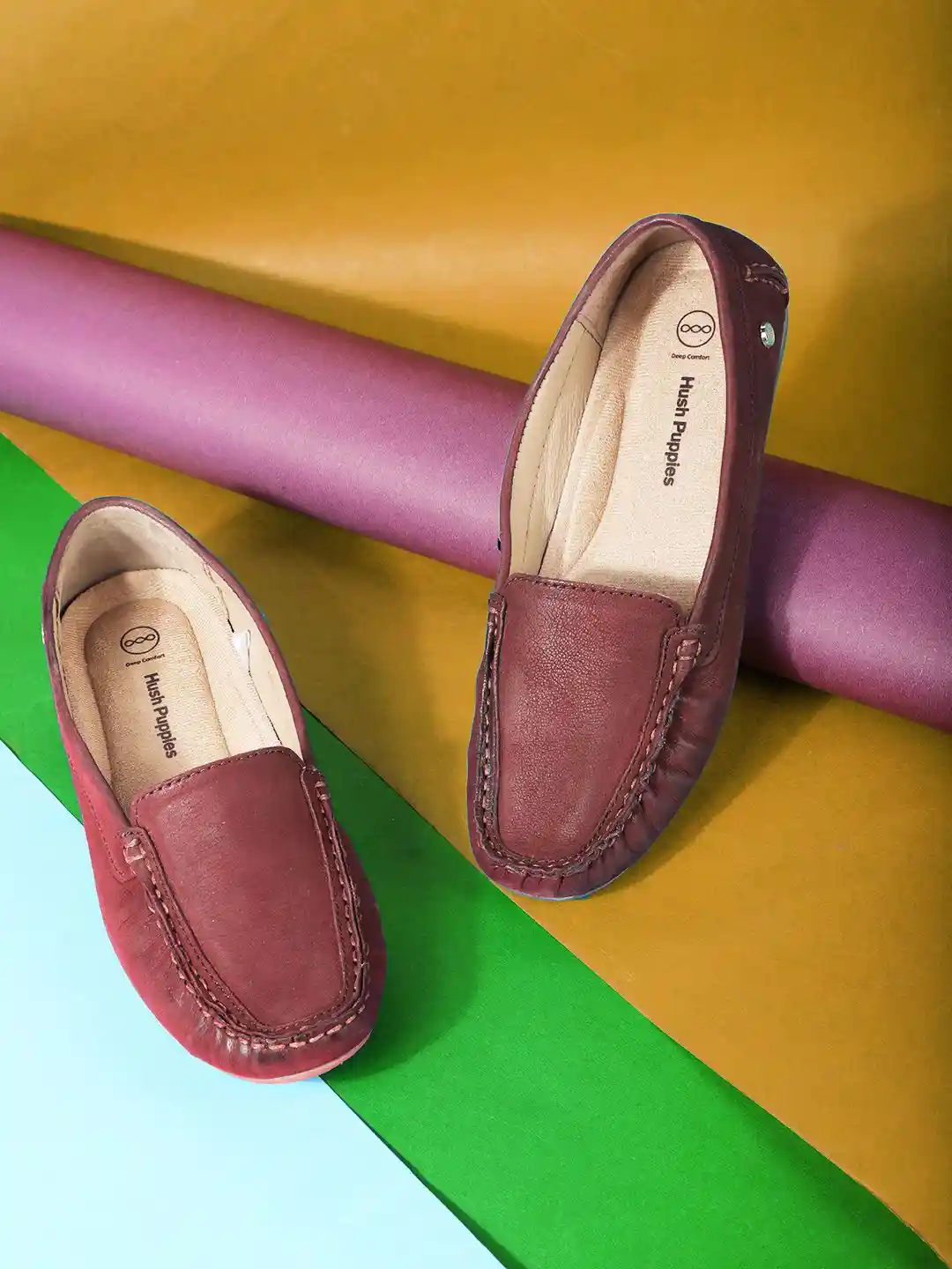 Buy Hush Puppies Women Colourblocked Nubuck Loafers Casual Shoes