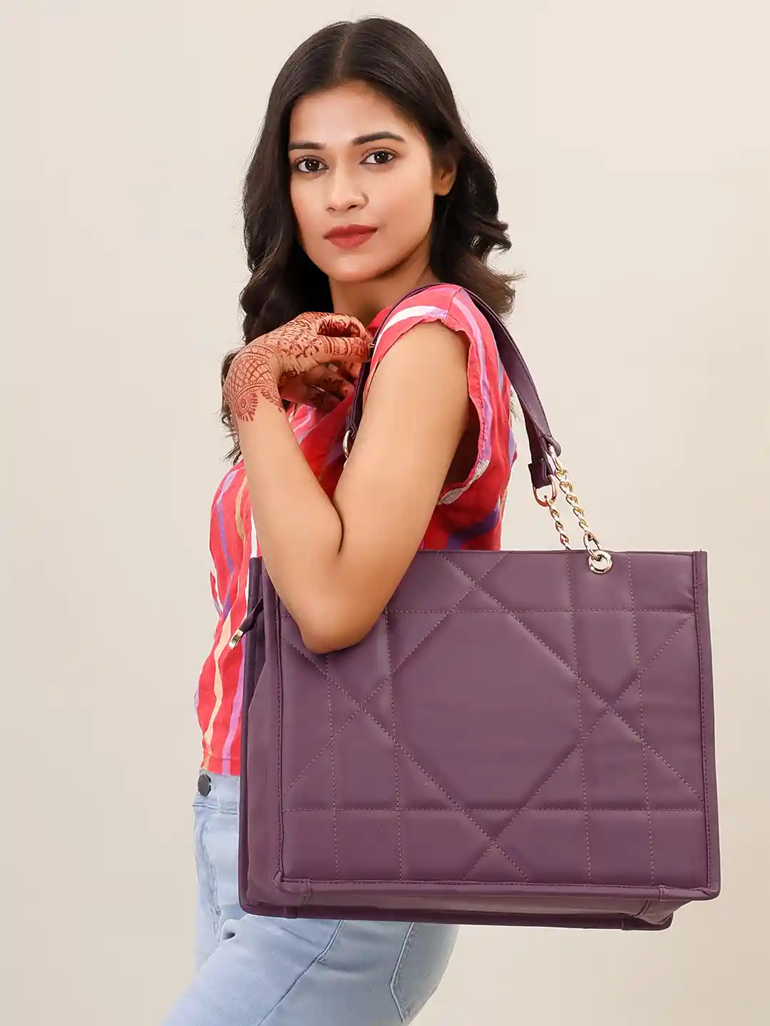 Buy ROSS BROWN Textured PU Structured Shoulder Bag Handbags for