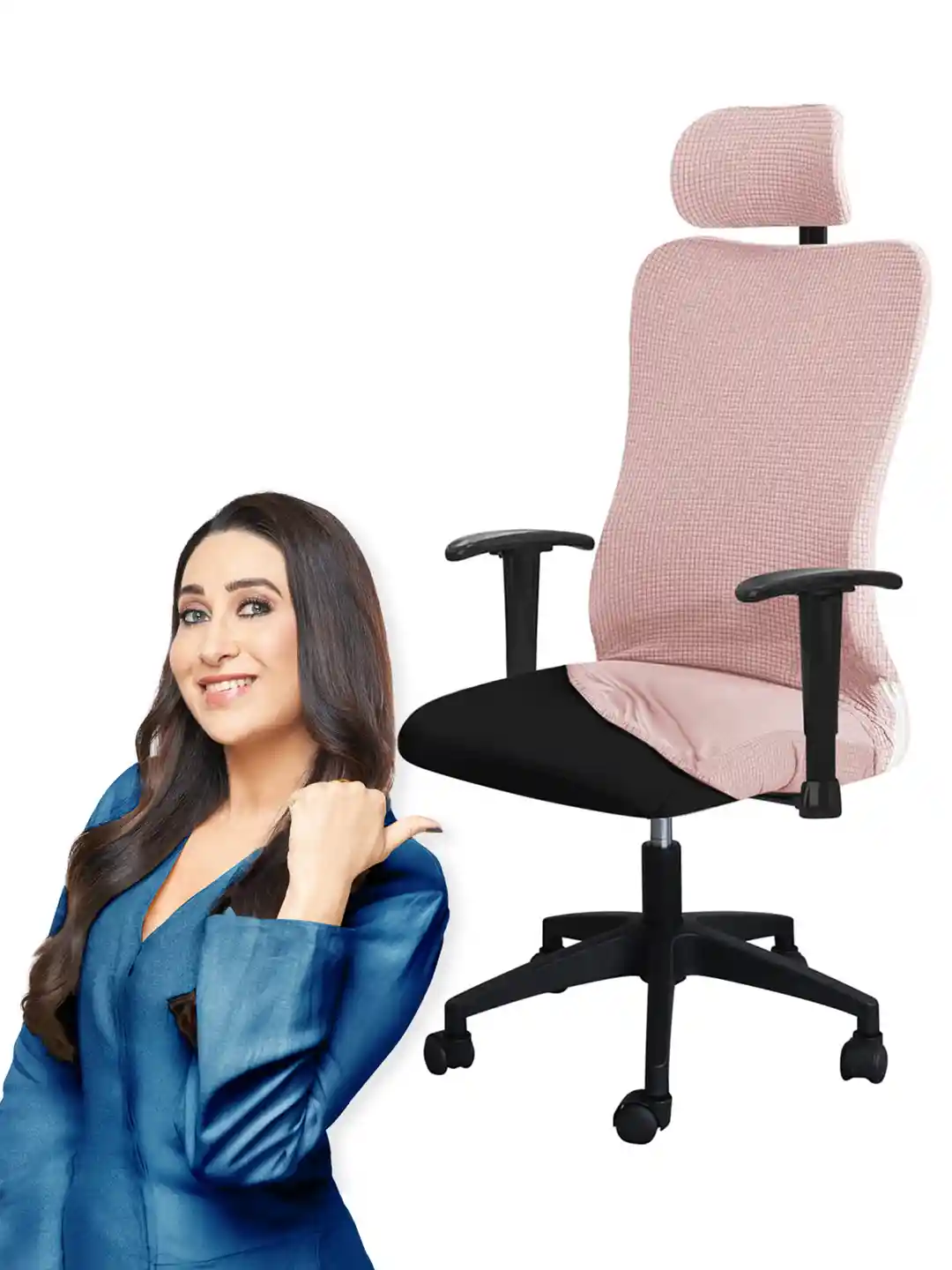 Buy HOKIPO Pink Textured Headrest Stretchable Computer Desk