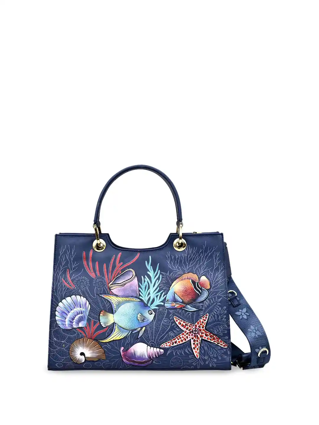 Buy Anuschka Floral Printed Leather Structured Tote Bag Handbags