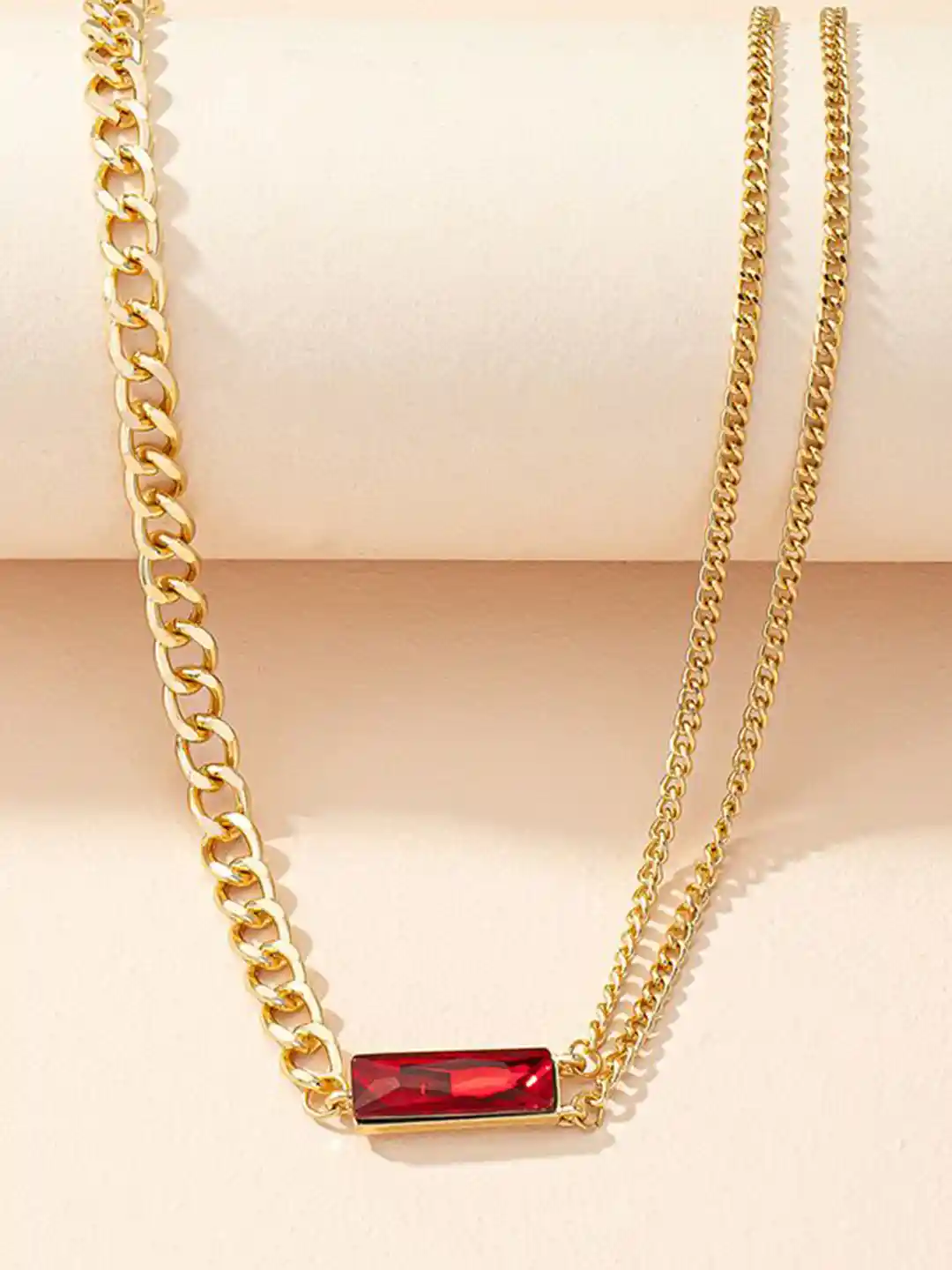 Buy MYKI Gold-Plated Stainless Steel Cubic Zirconia Double Layered