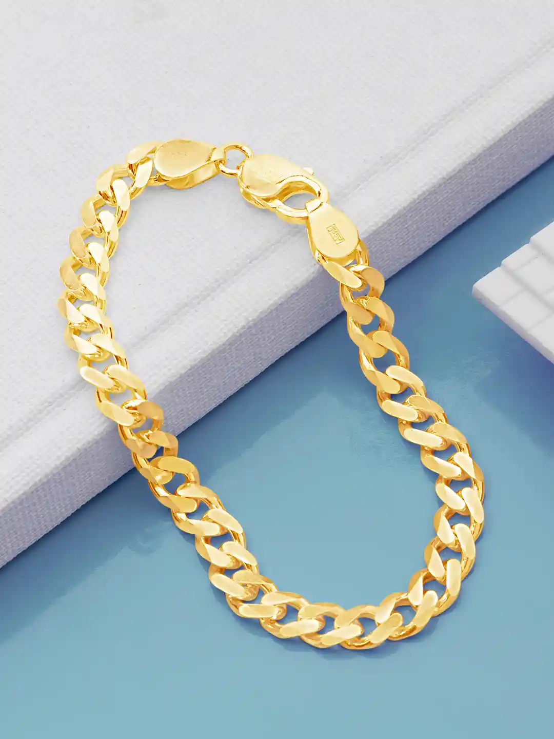 Buy Zavya Men 925 Sterling Silver Gold-Plated Link Bracelet