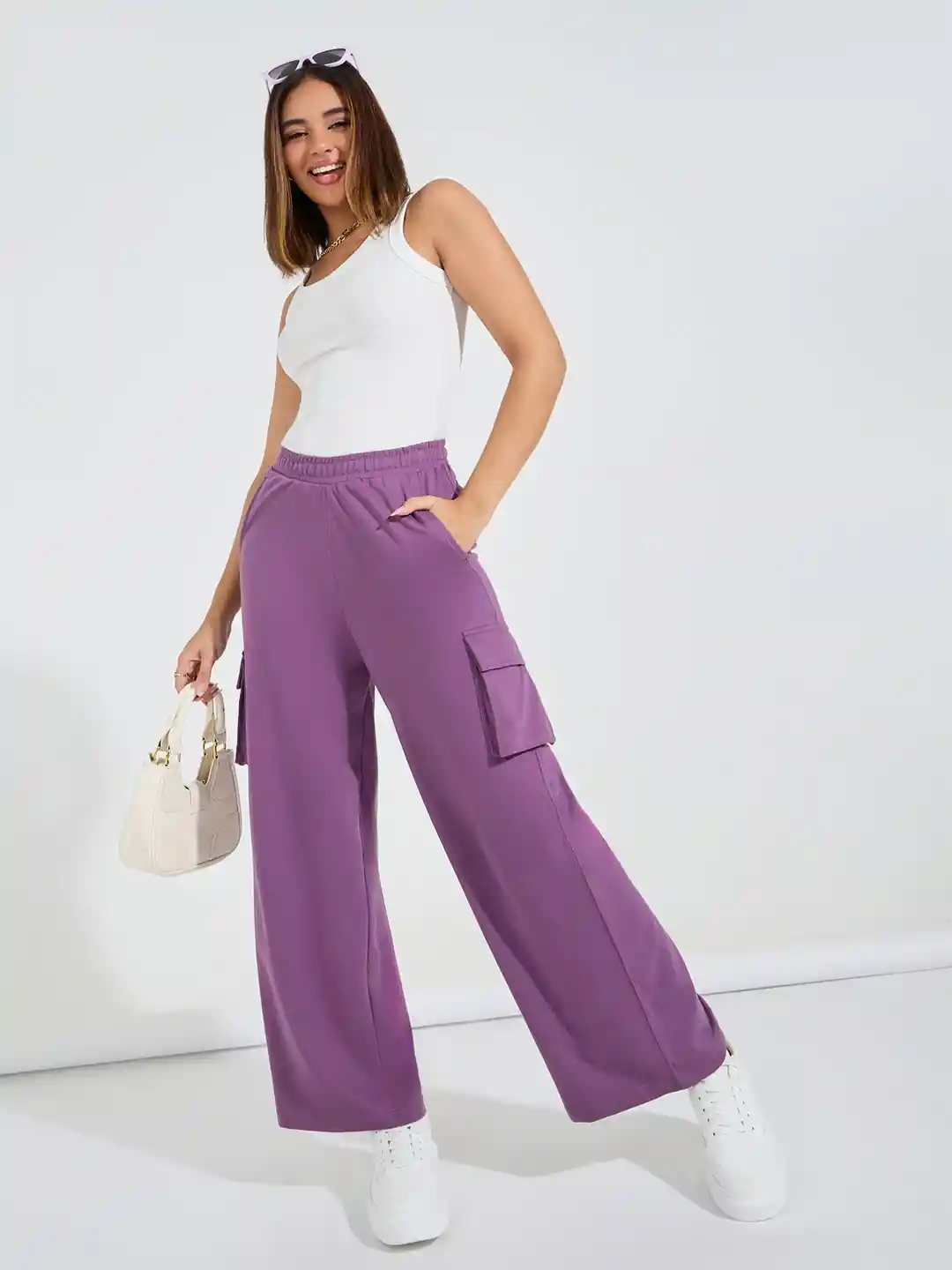 Wide Leg Jogging Bottoms And Tops Styli High Waisted Wide Leg